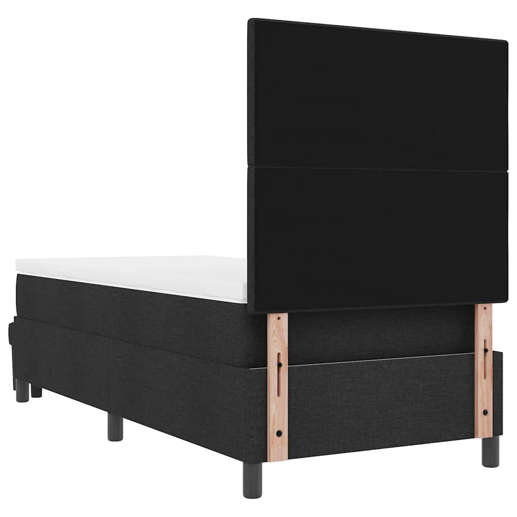 Boxspringbed met hoofdeinde Zwart 100 x 200 cm Stof