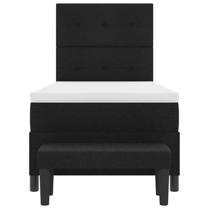 Boxspringbed met hoofdeinde Zwart 100 x 200 cm Stof