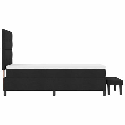 Boxspringbed met hoofdeinde Zwart 100 x 200 cm Stof