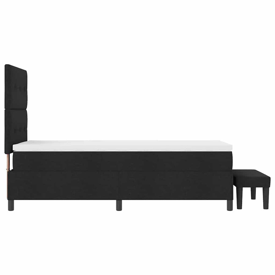 Boxspringbed met hoofdeinde Zwart 100 x 200 cm Stof