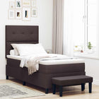 Boxspringbed 100x200 cm donkerbruin stof