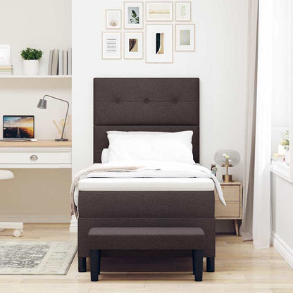 Boxspringbed met hoofdeinde Donkerbruin 100 x 200 cm Stof