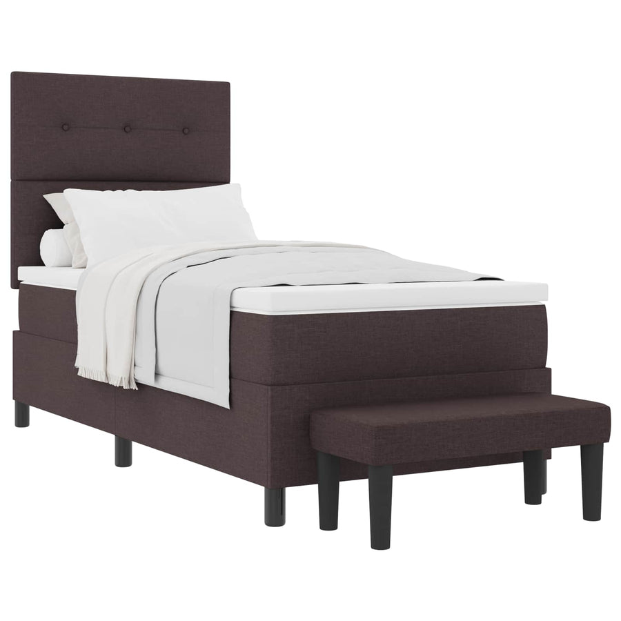 Boxspringbed met hoofdeinde Donkerbruin 100 x 200 cm Stof