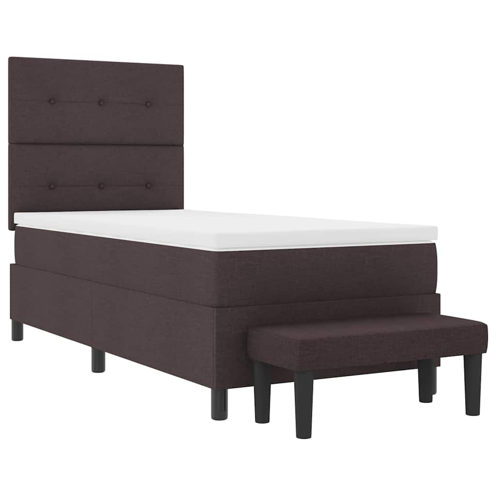 Boxspringbed met hoofdeinde Donkerbruin 100 x 200 cm Stof