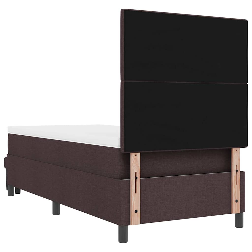 Boxspringbed met hoofdeinde Donkerbruin 100 x 200 cm Stof