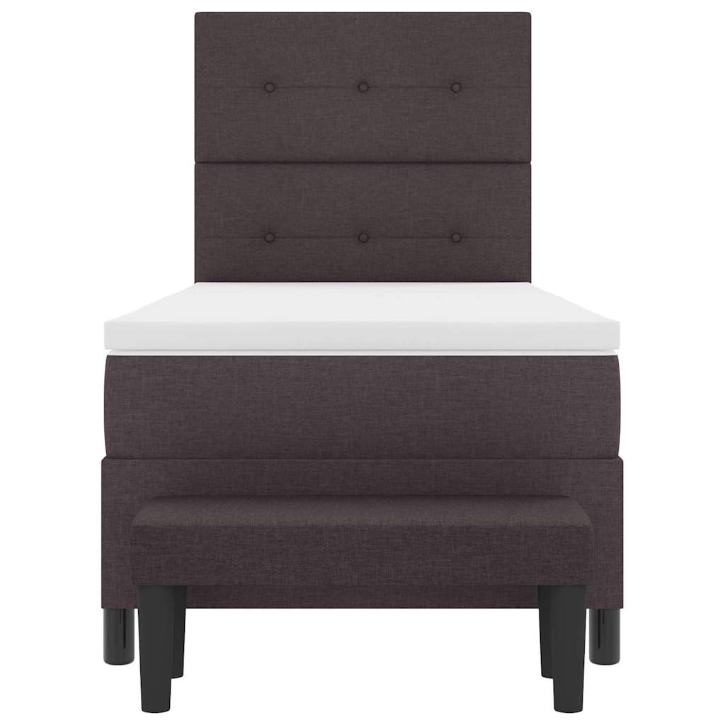 Boxspringbed met hoofdeinde Donkerbruin 100 x 200 cm Stof