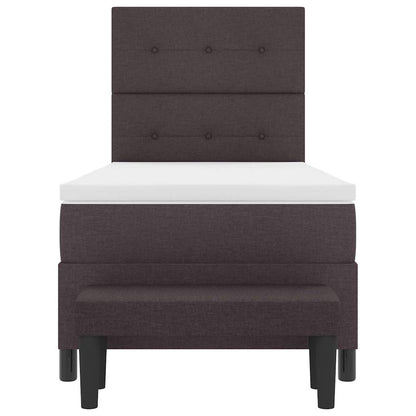 Boxspringbed met hoofdeinde Donkerbruin 100 x 200 cm Stof