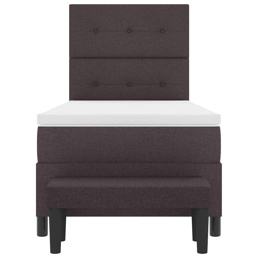 Boxspringbed met hoofdeinde Donkerbruin 100 x 200 cm Stof