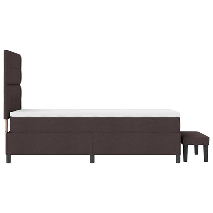 Boxspringbed met hoofdeinde Donkerbruin 100 x 200 cm Stof