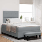 Boxspringbed lichtgrijs 120x190 cm met hoofdeinde
