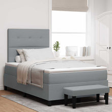 Boxspringbed met hoofdeinde Lichtgrijs 120 x 190 cm Stof