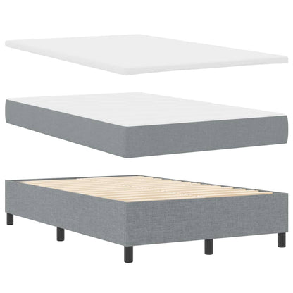 Boxspringbed met hoofdeinde Lichtgrijs 120 x 190 cm Stof