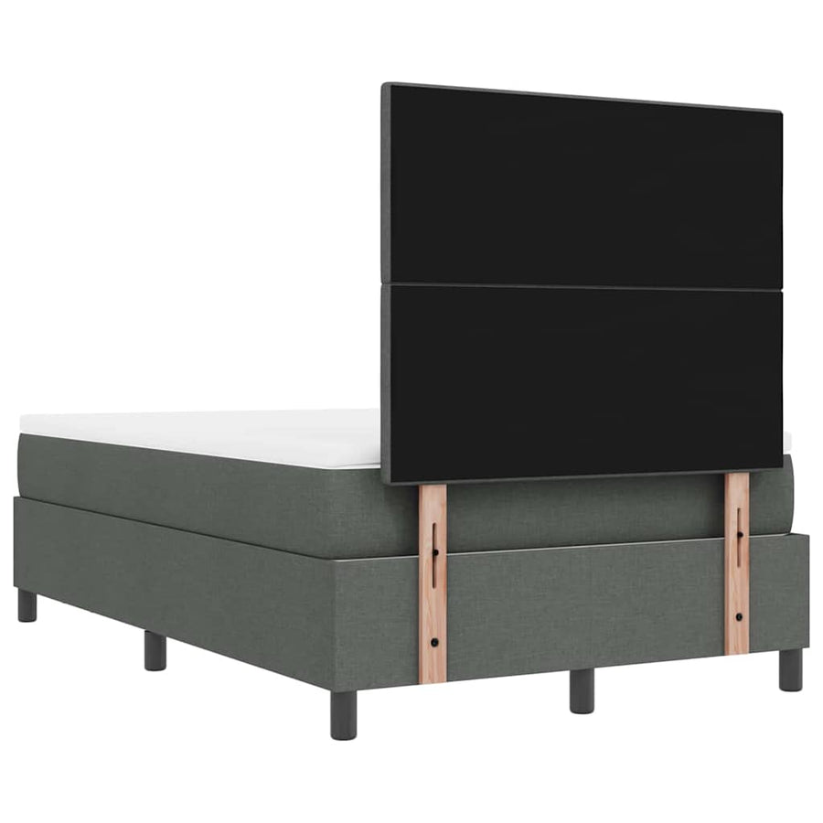 Boxspringbed met hoofdeinde Donkergrijs 120 x 190 cm Stof