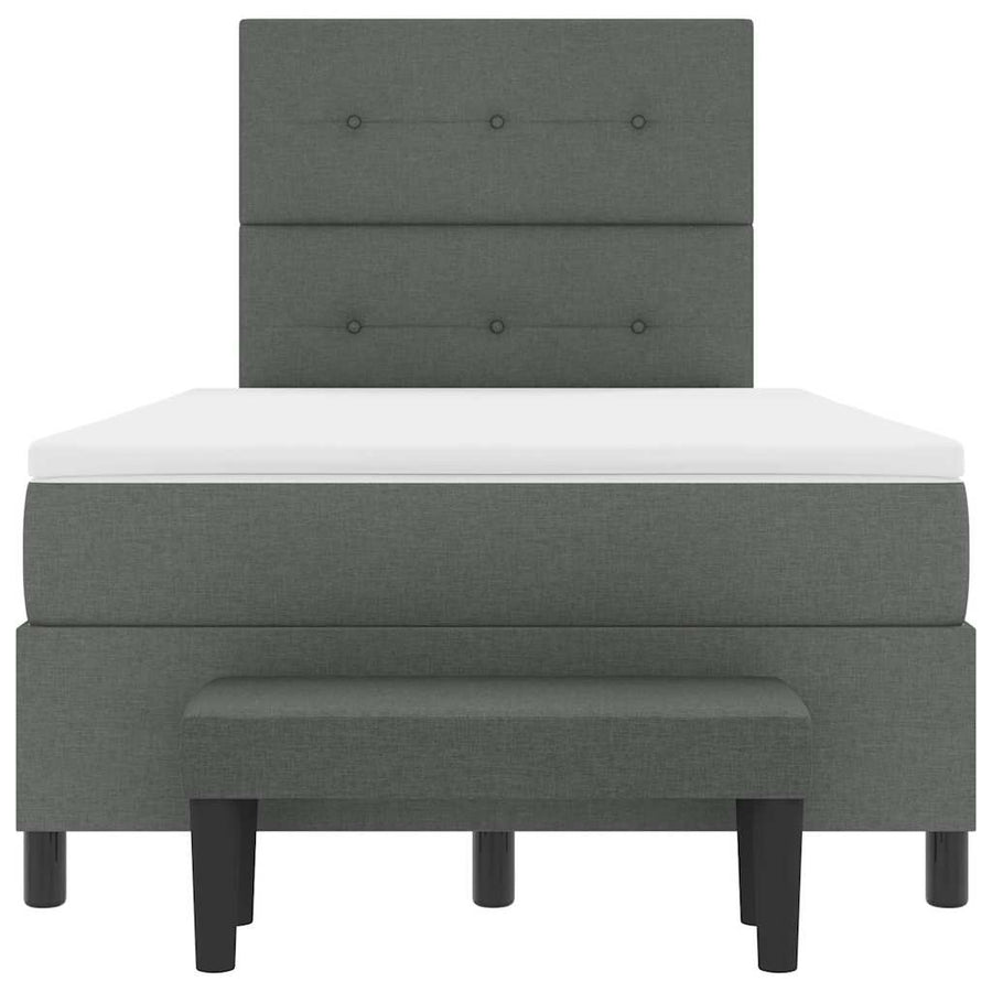 Boxspringbed met hoofdeinde Donkergrijs 120 x 190 cm Stof