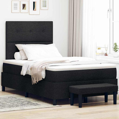 Boxspringbed met kussen met hoofdeinde Zwart 120 x 190 cm Stof