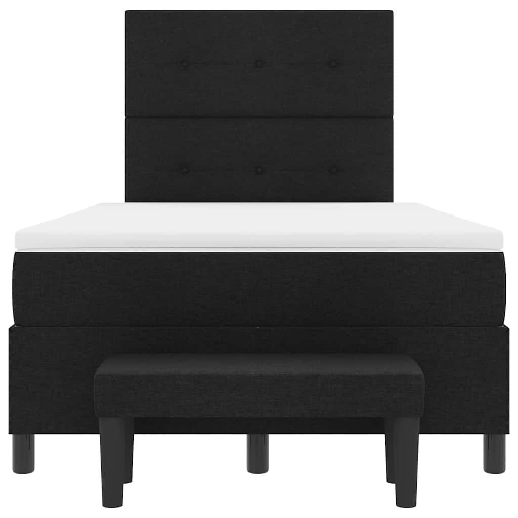 Boxspringbed met kussen met hoofdeinde Zwart 120 x 190 cm Stof