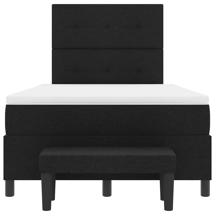 Boxspringbed met kussen met hoofdeinde Zwart 120 x 190 cm Stof