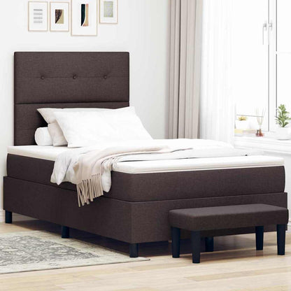 Boxspringbed met kussen Donkerbruin 120 x 190 cm Stof