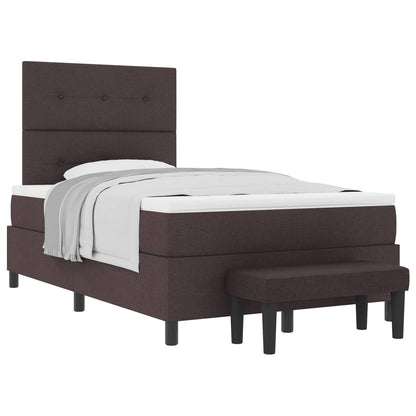 Boxspringbed met kussen Donkerbruin 120 x 190 cm Stof