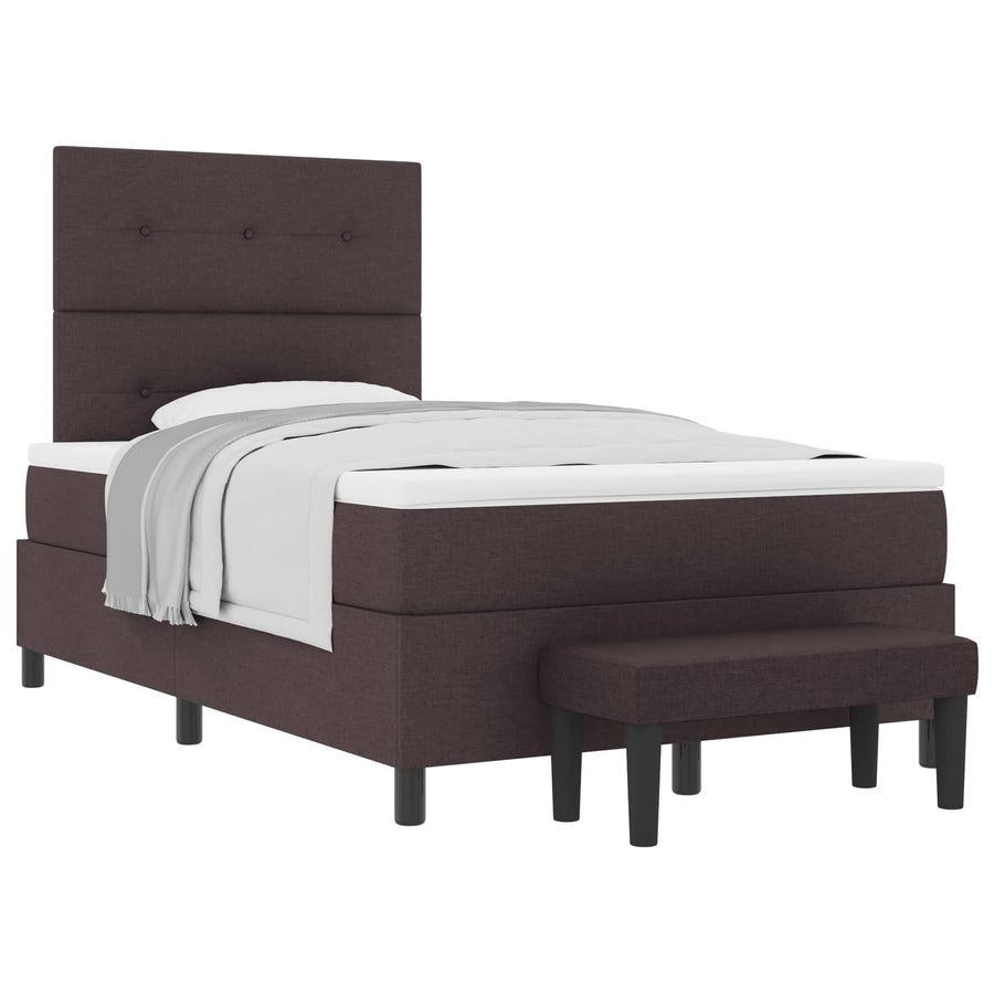 Boxspringbed met kussen Donkerbruin 120 x 190 cm Stof