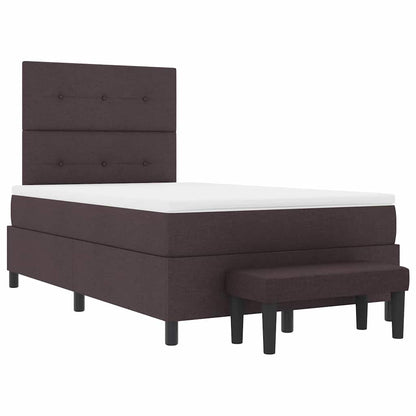 Boxspringbed met kussen Donkerbruin 120 x 190 cm Stof