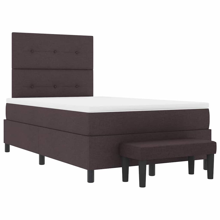 Boxspringbed met kussen Donkerbruin 120 x 190 cm Stof