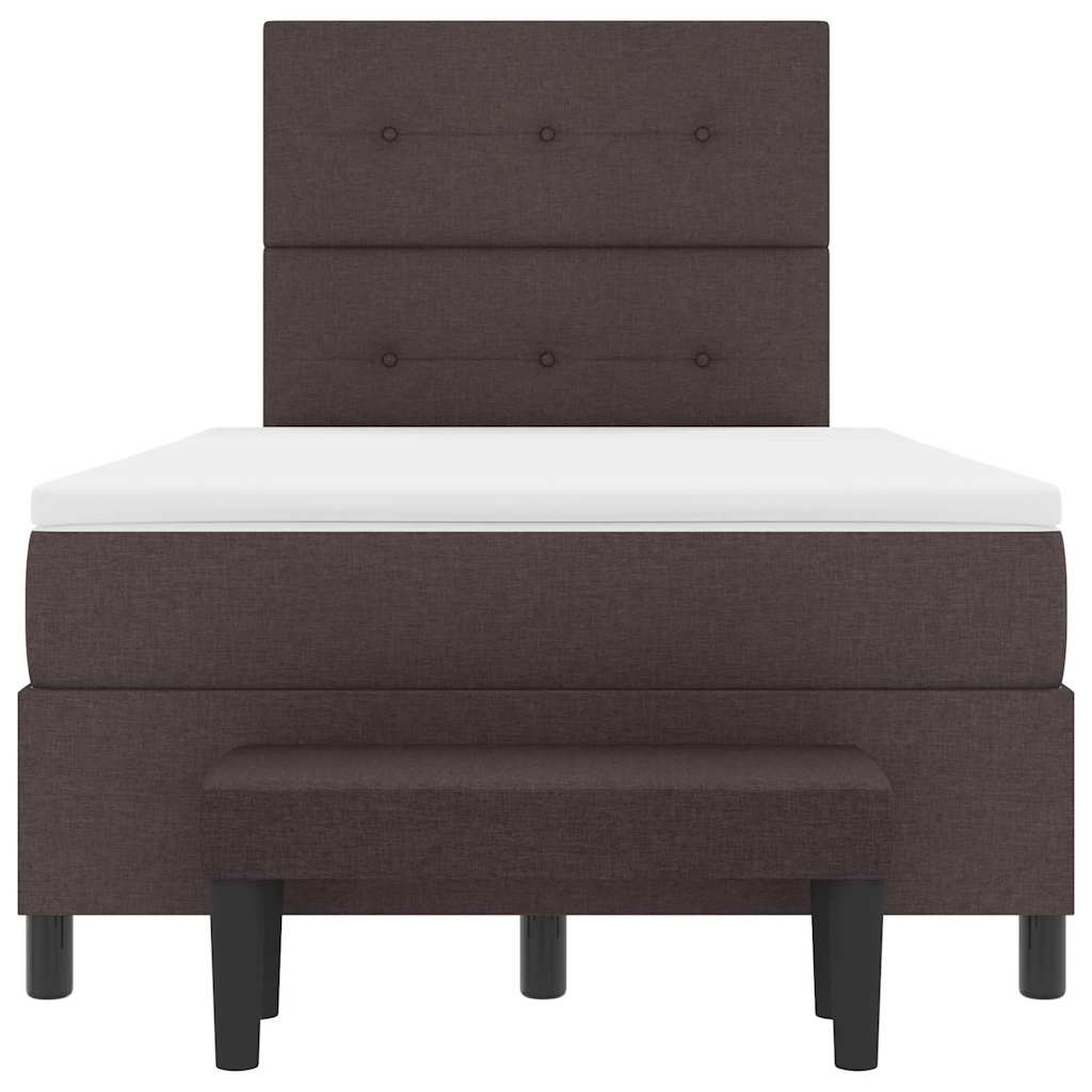 Boxspringbed met kussen Donkerbruin 120 x 190 cm Stof