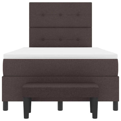 Boxspringbed met kussen Donkerbruin 120 x 190 cm Stof