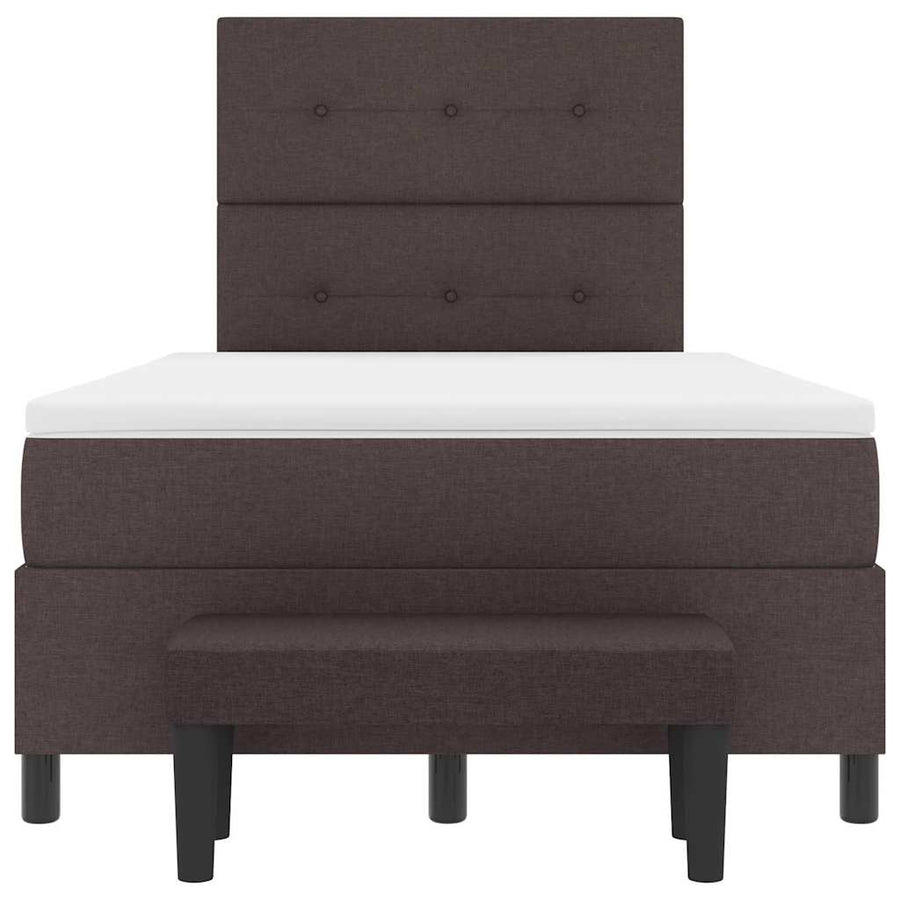 Boxspringbed met kussen Donkerbruin 120 x 190 cm Stof
