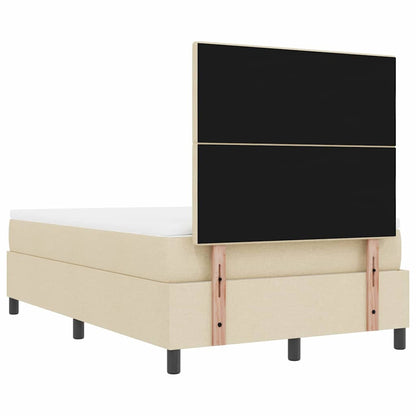 Boxspring bed met matras met hoofdeinde Crème 120 x 190 cm Stof