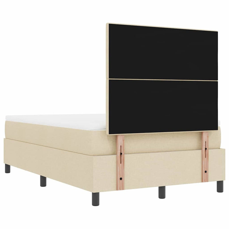 Boxspring bed met matras met hoofdeinde Crème 120 x 190 cm Stof