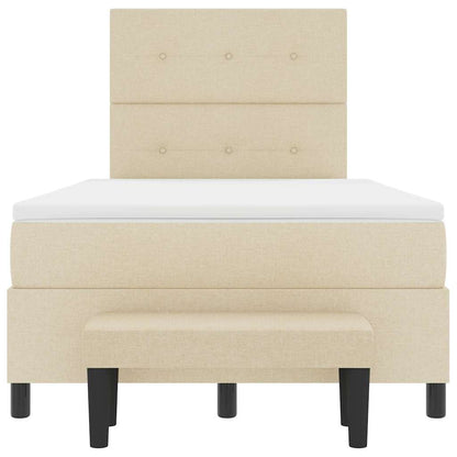 Boxspring bed met matras met hoofdeinde Crème 120 x 190 cm Stof
