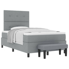 Boxspringbed met hoofdeinde Lichtgrijs 120 x 200 cm Stof
