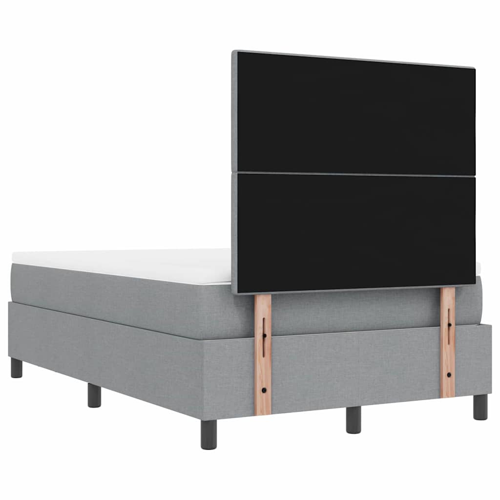 Boxspringbed met hoofdeinde Lichtgrijs 120 x 200 cm Stof