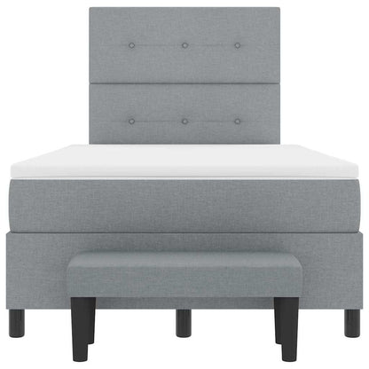 Boxspringbed met hoofdeinde Lichtgrijs 120 x 200 cm Stof