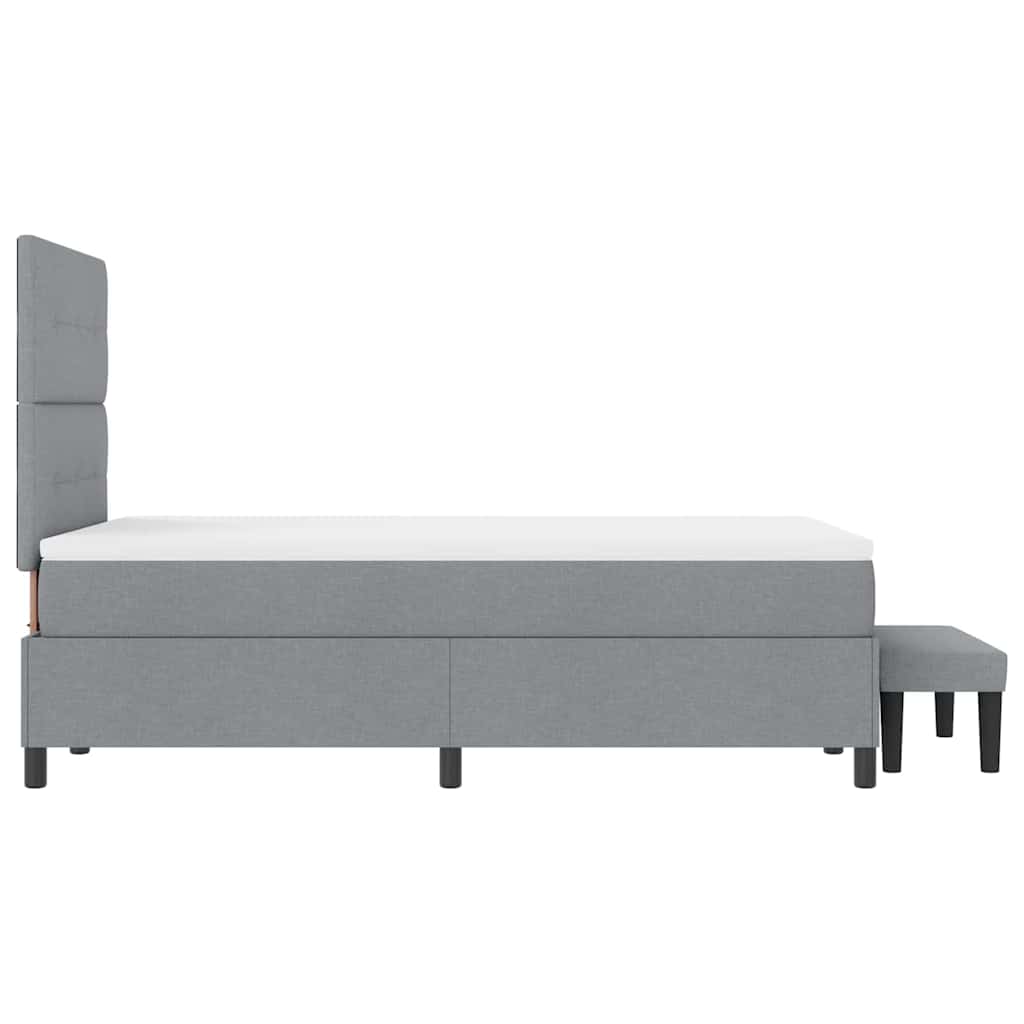 Boxspringbed met hoofdeinde Lichtgrijs 120 x 200 cm Stof