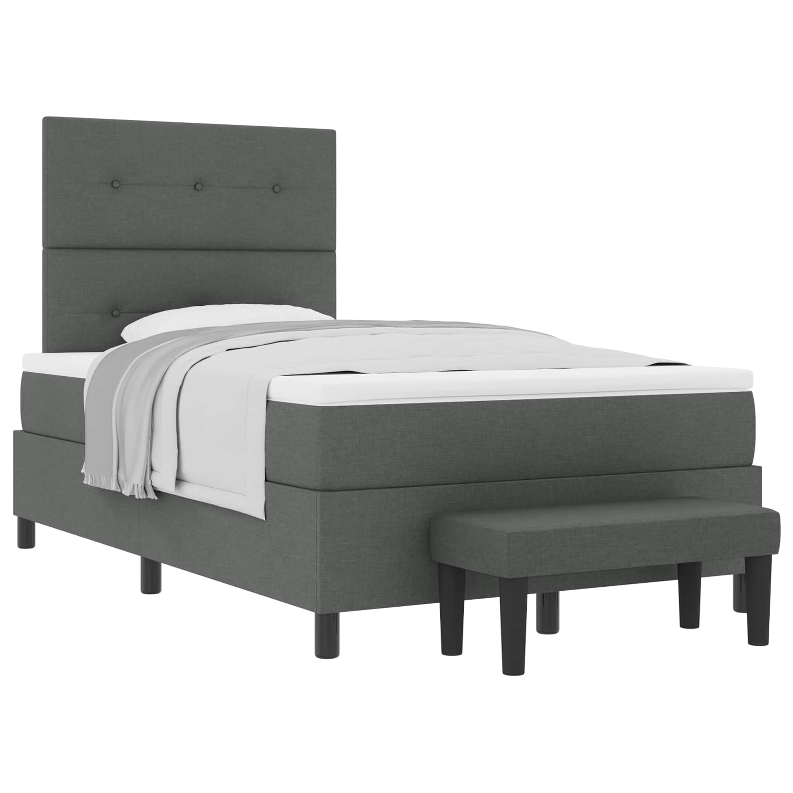 Boxspringbed met kussen Donkergrijs 120 x 200 cm Stof