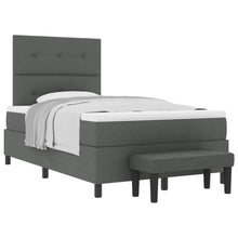 Boxspringbed met kussen Donkergrijs 120 x 200 cm Stof