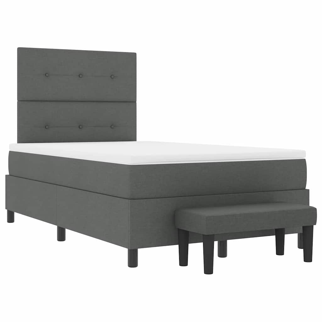 Boxspringbed met kussen Donkergrijs 120 x 200 cm Stof