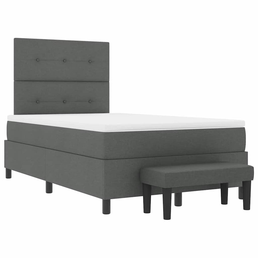 Boxspringbed met kussen Donkergrijs 120 x 200 cm Stof