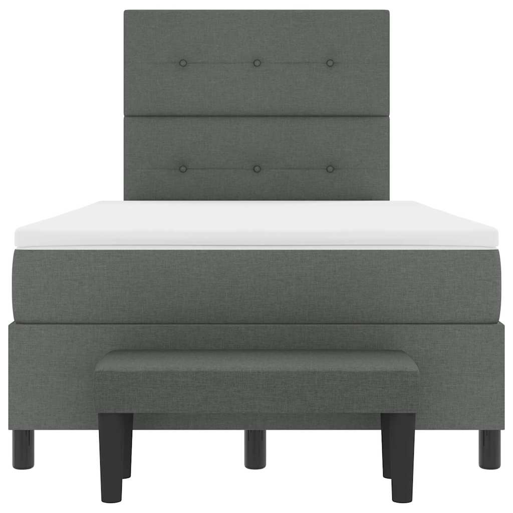Boxspringbed met kussen Donkergrijs 120 x 200 cm Stof