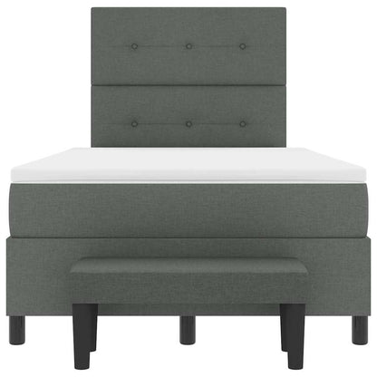 Boxspringbed met kussen Donkergrijs 120 x 200 cm Stof