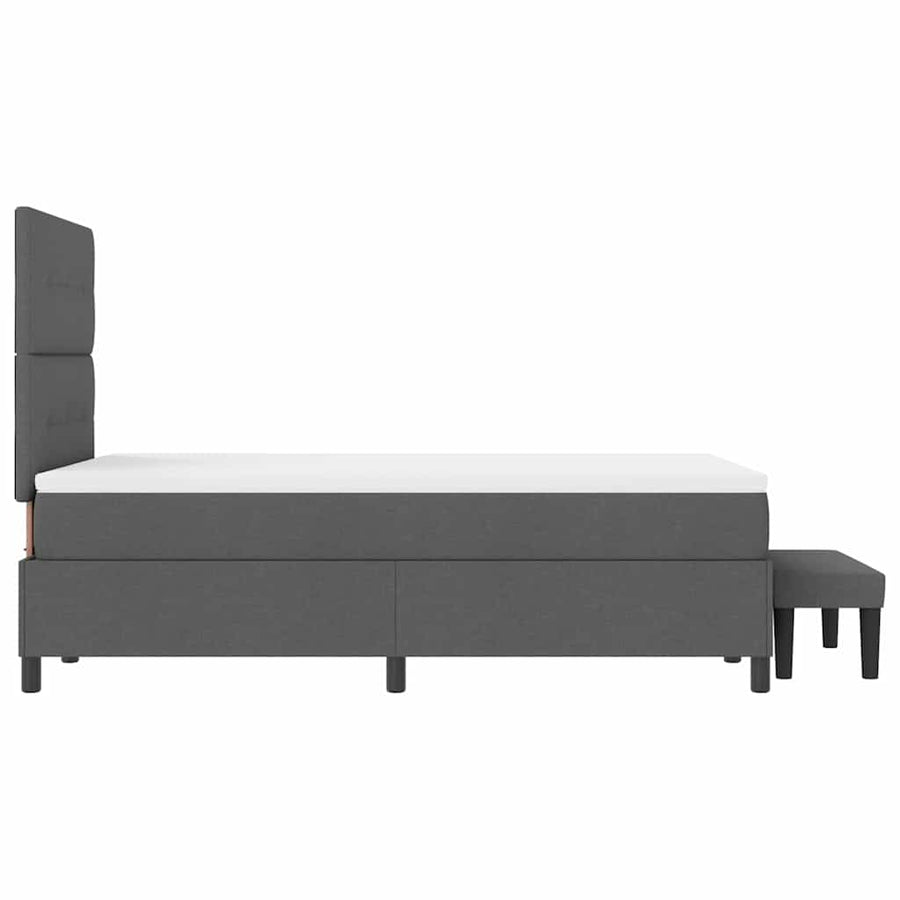 Boxspringbed met kussen Donkergrijs 120 x 200 cm Stof