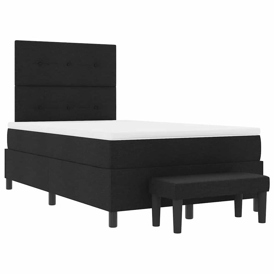 Boxspringbed met kussen met hoofdeinde Zwart 120 x 200 cm Stof