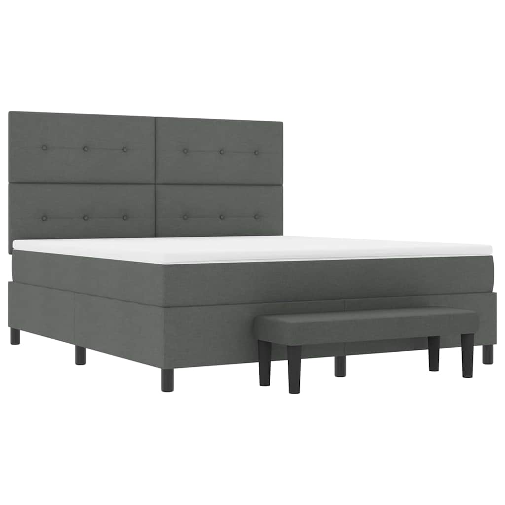 Boxspringbed met hoofdeinde Donkergrijs 180 x 200 cm Stof