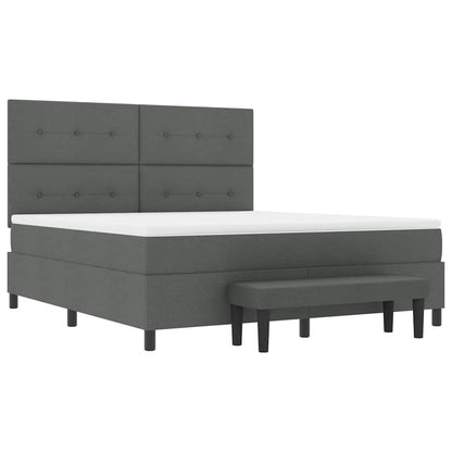 Boxspringbed met hoofdeinde Donkergrijs 180 x 200 cm Stof