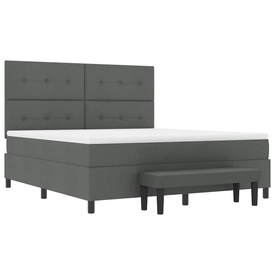 Boxspringbed met hoofdeinde Donkergrijs 180 x 200 cm Stof