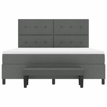 Boxspringbed met hoofdeinde Donkergrijs 180 x 200 cm Stof