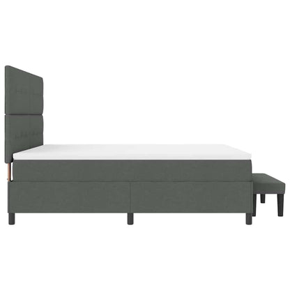 Boxspringbed met hoofdeinde Donkergrijs 180 x 200 cm Stof