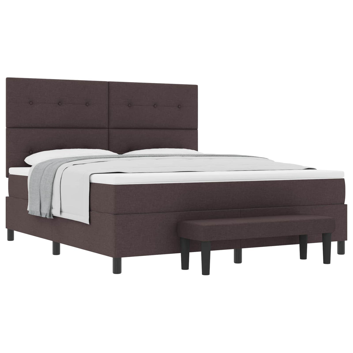 Boxspringbed met matras Donkerbruin 180 x 200 cm Stof